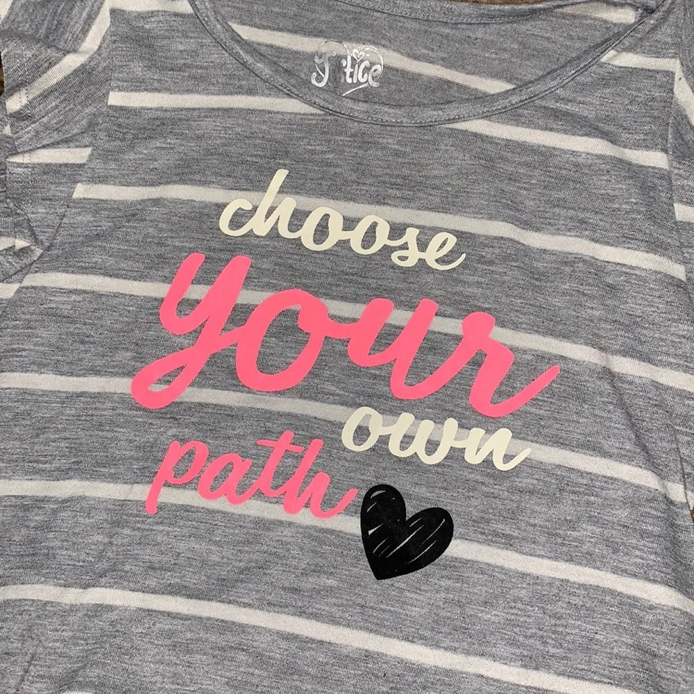 Justice Short Sleeve Top Size 10 Heather Gray‎ Pink
